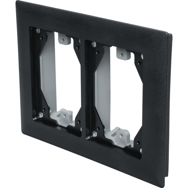 Hubbell Wiring Systems PFBRFBL2 Plastic 2-Gang Flush Rectangular Non-Metallic Carpet Flange, 8-1/8" Width x 6" Height, Black