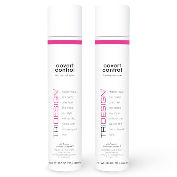 TRI Design Covert Control - Fast-Drying Hairspray for Women & Men, Aerosol Strong Hold Setting Spray, Hair Products, 2 Pack of 10.5 Oz