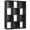 12 Cube Storage Organizer Open Shelf Bookcase with Removable Back Panels Black