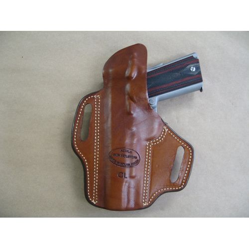 Rock Island 5" 1911 OWB Leather 2 Slot Molded Pancake Belt Holster CCW TAN RH