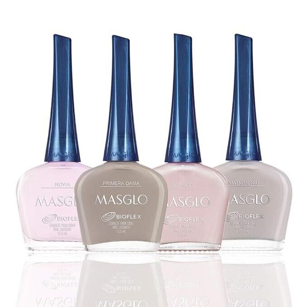 Masglo Regular Nail Polish Set Nude S 4 Pcs 15 ml/0.5 fl oz