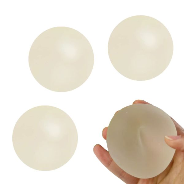 3Pcs White Sugar Ball, 2.4" Slow Rise Squishy Stress Relief Balls Clear Malt Syrup Filled Moldable Relaxing Sensory Fidget Stress Toy Hand Exercise Balls Gift for Friends