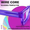 Blue Light Blocking Glasses Rectangle Chic Preppy Look Purple Frame Eyeglasses