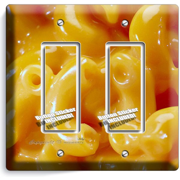 MACARONI AND CHEESE DOUBLE GFI LIGHT SWITCH WALL PLATE DINING ROOM KITCHEN DECOR