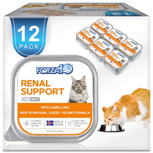 Forza10 Wet Renal Cat Food, Kidney Care Cat Food with Lamb, 3.5 Ounce Can Kidney Support for Cats Wet Food and Renal Health Canned Cat Food, 12 Pack Wet Cat Food