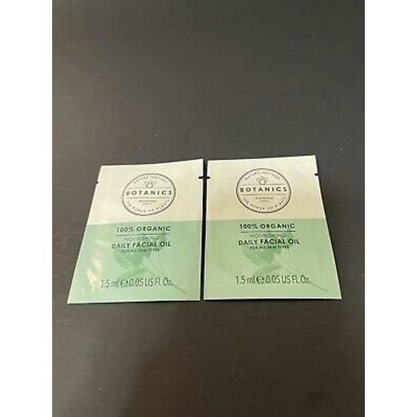 BOTANICS “DAILY FACIAL OIL” SAMPLE DUO .05 fl oz x 2 / NEW & SEALED