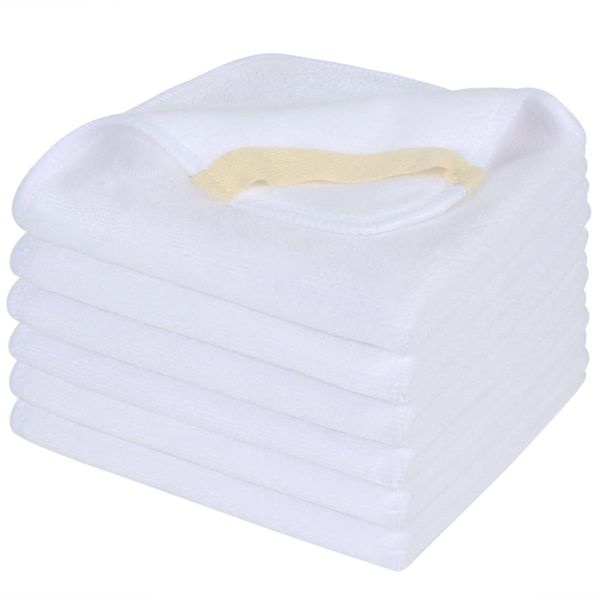 Sinland Microfiber Cloth Dish Towel Hand Towel 30cm x 30cm White 6pcs