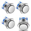 HOTUT 4 Pieces 16 mm Momentary Push Button Switch, Waterproof Push Button Switch, Push Button Switch, Round Push Button Switch, Momentary Mini Push Button Switch, Round Momentary Switch (High Head)