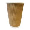 We Can Source It Ltd - Biodegradable & Compostable Kraft Ripple Cups without Lids - 12oz Eco Friendly Ripple Cups - 100 Pack