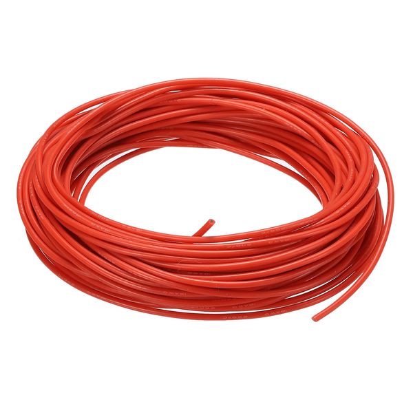 sourcing map 18 Gauge Silicone Wire 18AWG Electrical Wire Stranded Wire High-Temperature Hookup Wire Flexible Tinned Copper Wire Red 15m/49.2ft for Car Model Manipulator Electric Appliances