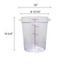 Thunder Group 8 quart round food storage container, polycarbonate, clear, comes in each