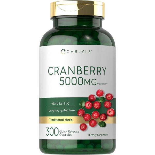 Carlisle Cranberry Extract 5 000mg 300 Capsules Contains Vitamin C