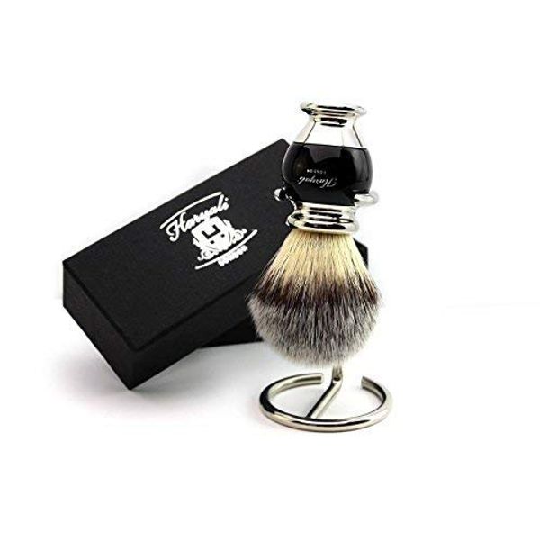 Silvertips Synthetic Hair Shaving Brush with Stainless Steel Brush Stand Perfect Men Shaving Beard Brush