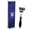 Compatible Razor with Solid Unbreakable Resin Handle Marbled Blue Perfect Shaving Razor for Men