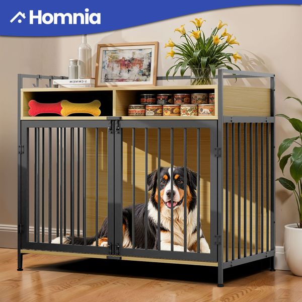 41" Dog Kennel Pet Crate Wooden Cage Modern Home Furniture Table Sturdy Lockable