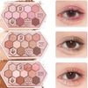 SNS Eyeshadow Cute Honeycomb 12 Colors Makeup Palette Eye Shadow Palette Honey Sugar Brown Powder Eye Shadow ins Eye Shadow Brush Dual Use Waterproof, Sweat-proof, Highly Colorful, Lasting Eye Shadow, 0.4 oz (10.8 g) (603# Fog Brown)