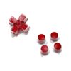 eXtremeRate Custom Replacement Dpad Action Button with No Engraving Two-Tone for PS5 Controller Dpad Face Button [Cosmic Red & Clear]