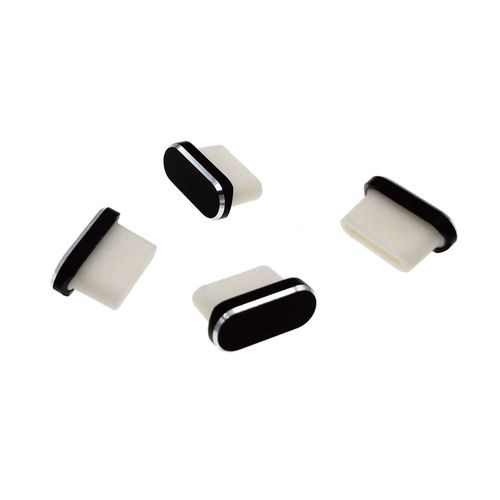monofive USB 3.1 Type C Connector Dustproof Protective Cover (Aluminum + Plastic), Black (Pack of 4) MF-TPPC-A4B