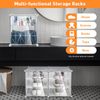 12Pcs Shoe Organizer Boxes,White Plastic Stackable Shoe Storage Bin,Space Saving