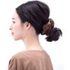 VINGTAINE HS-127 Botanical Pattern Scrunchie, Simple, Casual, Daily Use, Chiffon, Hair Accessories, brown (french toast 19-1012tcx)
