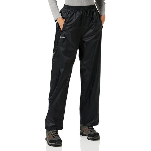 Regatta Womens Pack It Waterproof Over Trousers,Black-Medium