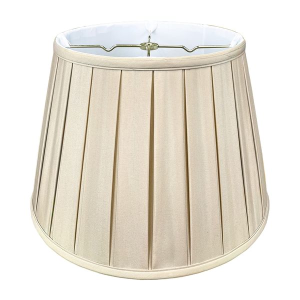 Royal Designs Empire English Pleat Basic Lamp Shade, Beige, 8 x 12.5 x 7.5