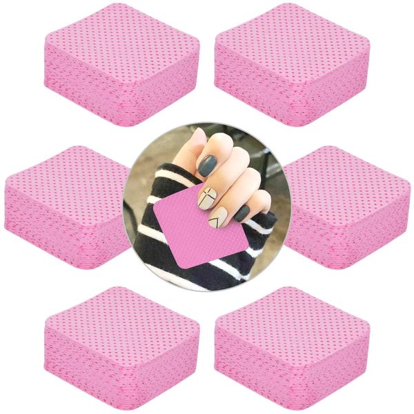 300 Pcs Lint Free Wipes for Nails, Gel Nail Polish Remover, Nail Polish Remover Pads for DIY Nail(Pink,5CM*5CM)