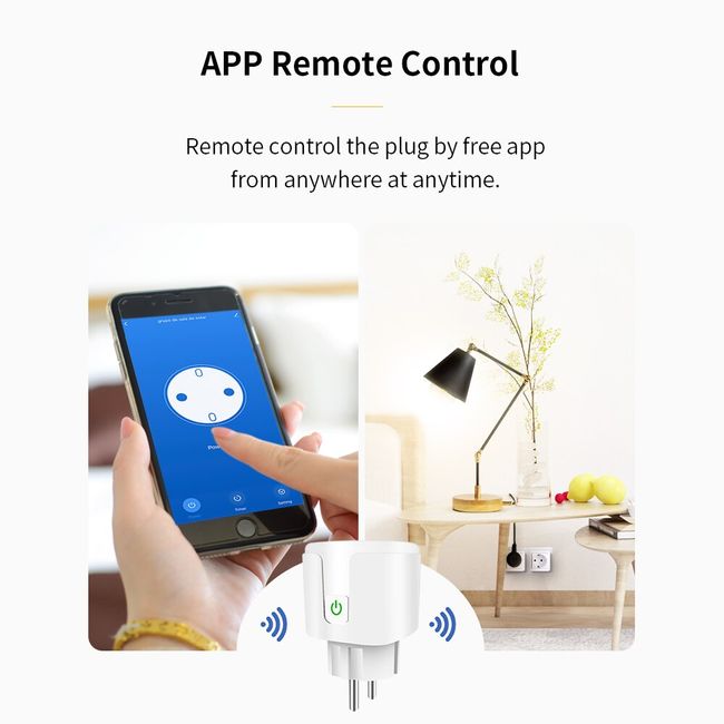 CoRui 20A EU Plug WIFI Bluetooth Wireless Remote Socket Smart