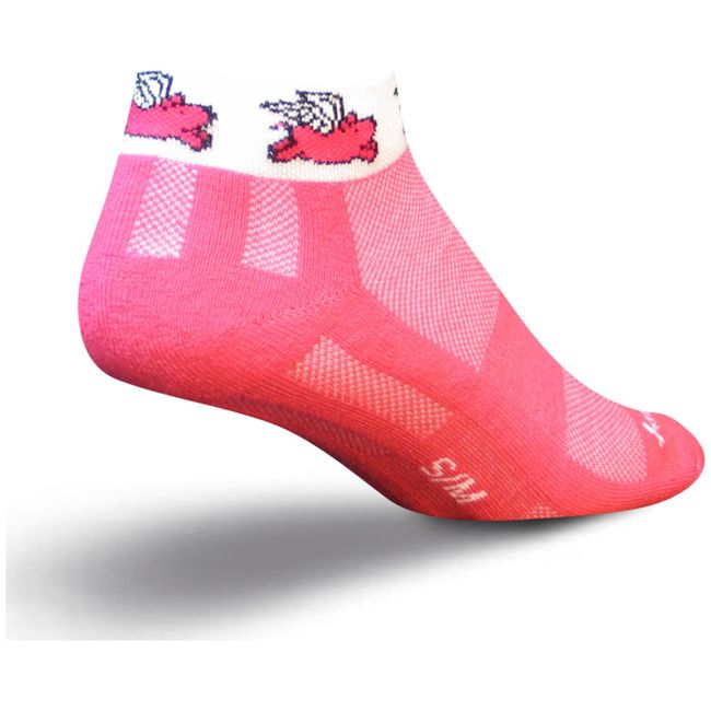 SockGuy Flying Pigs Socks SM/MD Pink