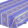 60x96" Rectangular Lisa Blue Cotton Coated Provence Tablecloth by Le Cluny
