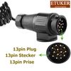 ETUKER Trailer Extension Coiled Cable 7pin Caravan Extension Lead 1.8M Trailer Adapter Cable