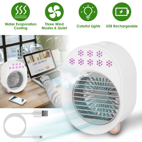 4 In 1 Portable Mini Fan Desktop Air Conditioner Water Mist Cool Humidifier Fan