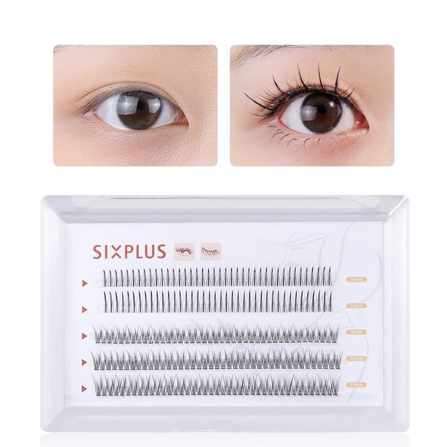 SIXPLUS Mixed Type MIX Partial False Eyelashes, Reusable, False Eyelashes, Eye Makeup, Waterproof