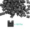 sourcing map 100pcs 2mm Standard Pin Header Jumper Cap Short Circuit Connection Cap Mini Micro Jumper Bridge Plug Black