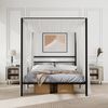 Metal Canopy Platform Bed Frame w/ Steel Slats Support No Box Spring Needed