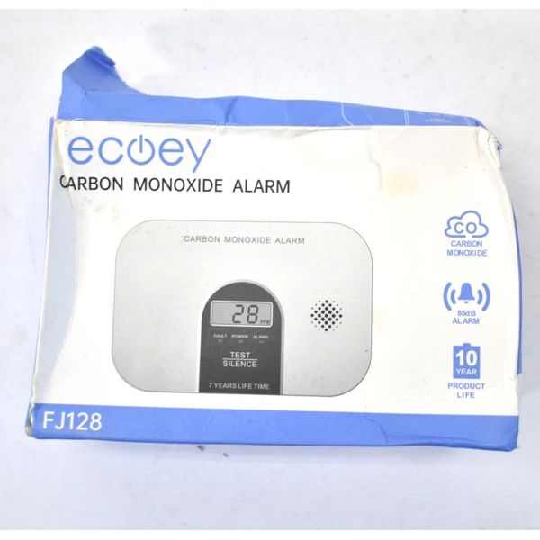 Ecoey Carbon Monoxide Detector Alarm Battery Powered w LCD Digital Display