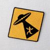 Caution UFO Appear Patch Embroidered Badge Iron On Sew On Emblem