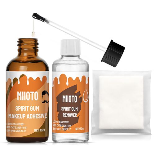 Skin Glue Face, Adhesive Remover, Skin Glue for Silicone Breasts Face, Beard Glue, Skin Glue for Glitter Tattoos for Performances, Halloween, Christmas Used (30 ml x 2)