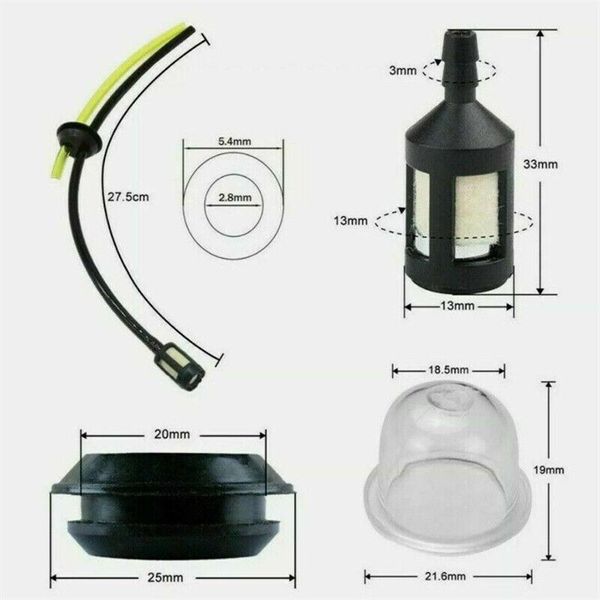 Fuel Hose Filter Primer Kit For Gromett Strimmer Hedge Cutter Chainsaw Petrol