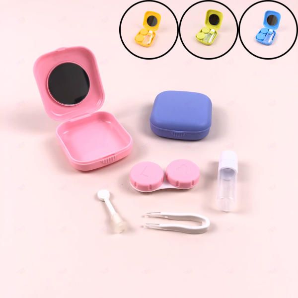 Portable soft contact lens case, lens case, storage box, travel pouch, color random