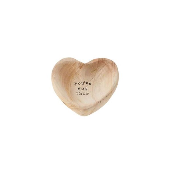 Mud Pie GOT This Wood Heart Trinket, 5" x 5"