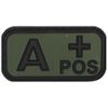Klettabzeichen, schwarz/oliv, Blutgruppe "A POS", 3D