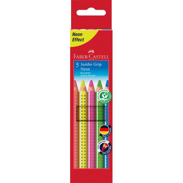 Faber Castell 110994 "Jumbo Grip Neon" Crayons
