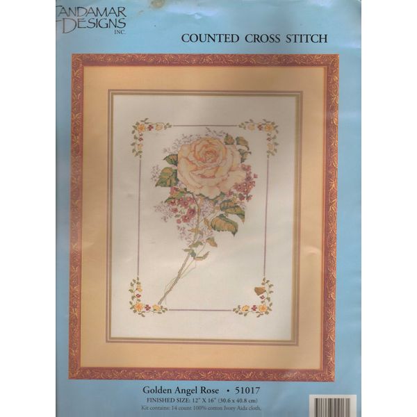 Cross Stitch "Rose" Candamar Golden Angel Rose Cross Stitch KIT