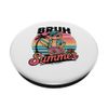 funny sarcastic animal ironic cat beach design PopSockets Adhesive PopGrip