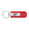 Ford Focus ST Red PU Leather Strap Silver Metal Bar Key Chain