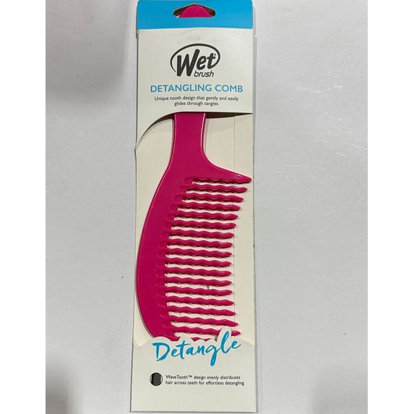 Wet Brush Detangling Comb Wave Tooth Design For Effortless Detangling Pink