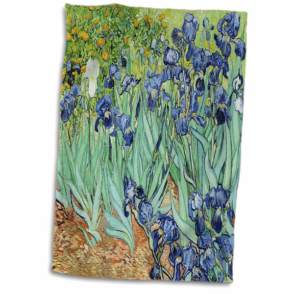 3dRose Florene Famous Art - Van Gogh Painting Irises II Painting - Towels (twl-80549-1)