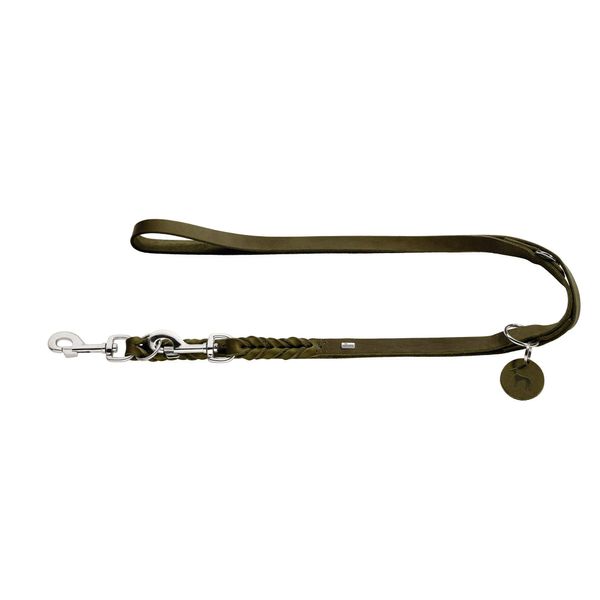 HUNTER Training leash Solid Education, 13/250 67318 Soft genuine cow leather, olive