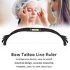 Bow Tattoo Line Ruler Foldable Eyebrow Makeup Ruler Microblading Permanent Makeup Eyebrow Marker Ruler Eyebrow Mapping Tool Kit Featuring Bow with String (Black)